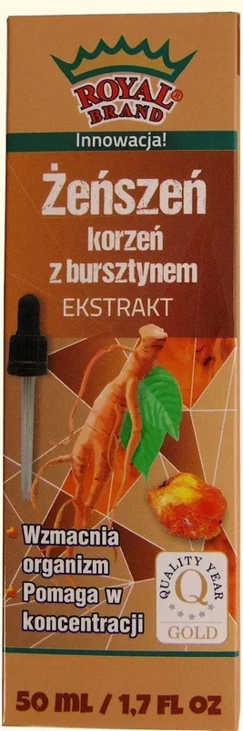 Bernsteinextrakt mit Ginseng in Tropfen BIO 50 ml – ROYAL BRAND