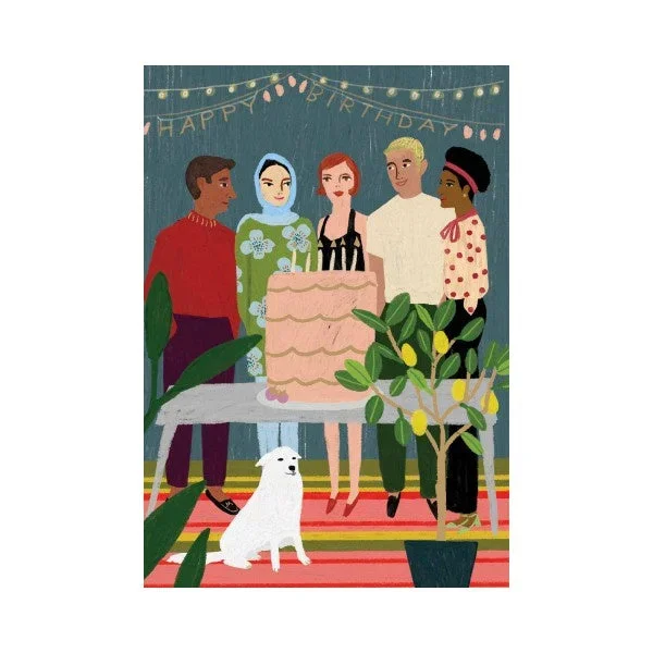 Big Cake Party Happy Birthday Card