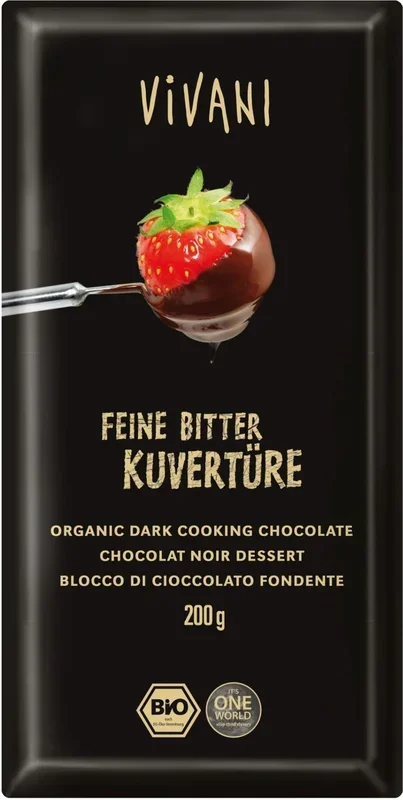 Bitterkuvertüre zum Kochen BIO 200 g – VIVANI