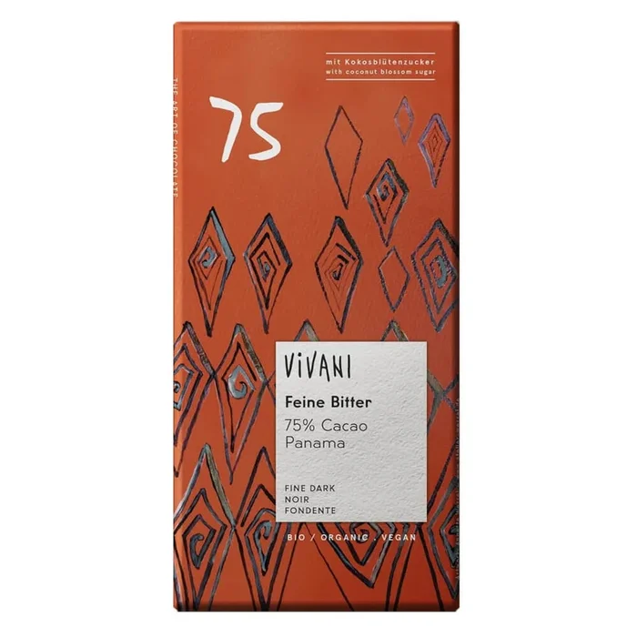 Bitterschokolade 75% Kakao BIO 80 g – VIVANI