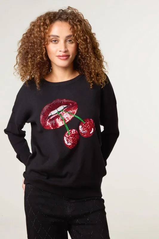 Black Cherry Lips Jumper