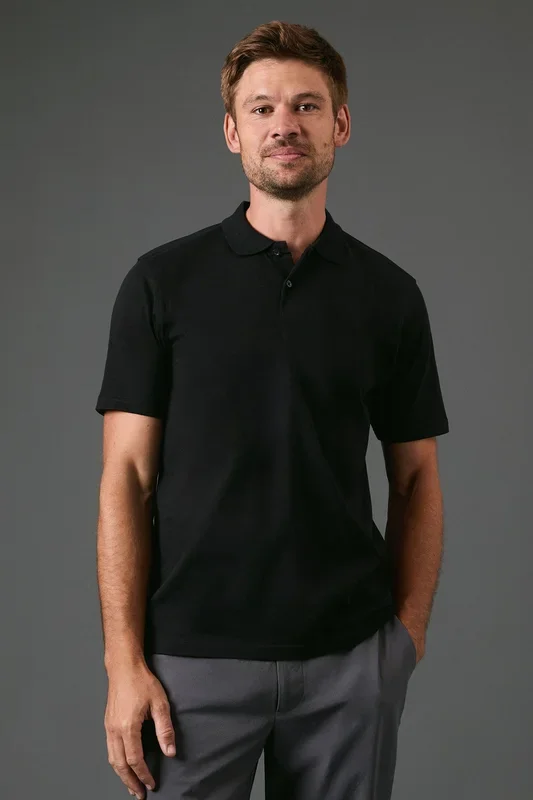 Black Jersey Polo Shirt