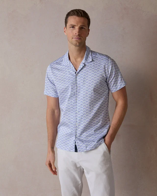 Blue Botanic Geo Open Collar Shirt