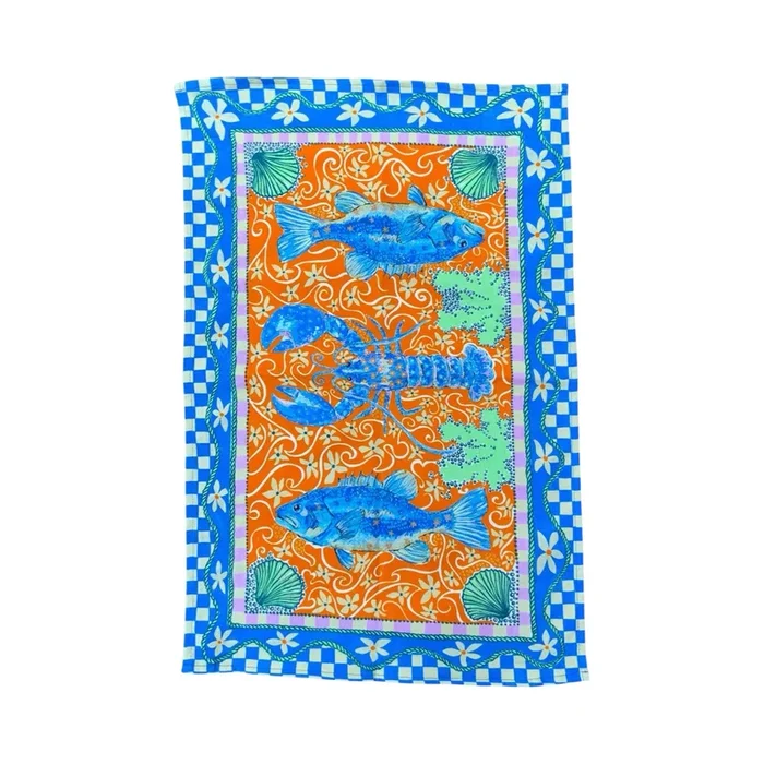 Blue Lobster Tea Towel