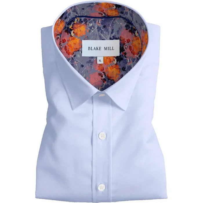 Blue with Chrysanthemums Button-Down Shirt
