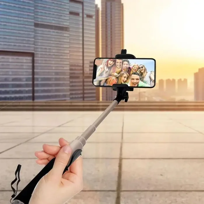 Bluetooth Selfie Stick Monopod | Extends 18–60cm – 270° Phone Holder AQUARIUS