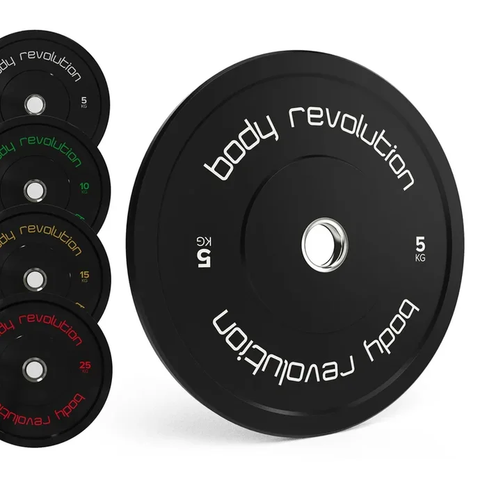 Body Revolution Olympic Bumper Plates Black 20 kg Pair
