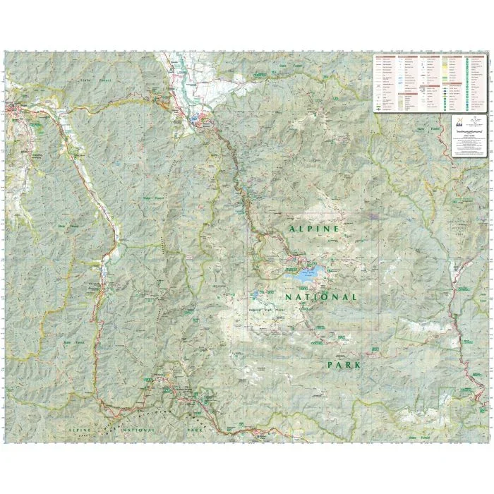 Bogong Alpine Area, Victoria Topographic Map