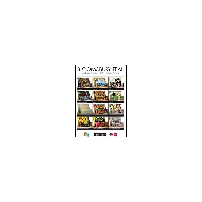 Books About Town, Bloomsbury Trail Book Bench Wall Poster – A1