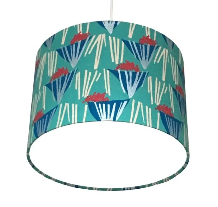 Bouquet Turquoise Drum Lampshade