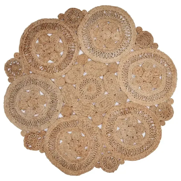 Boutique Jute Jute Area Rug Indoor in Tan/Brown, 6‘ Round