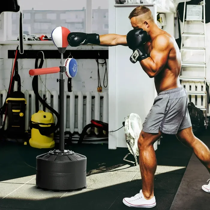 Boxing Speed Bag | 360° Reflex Bar with Adjustable Height Training