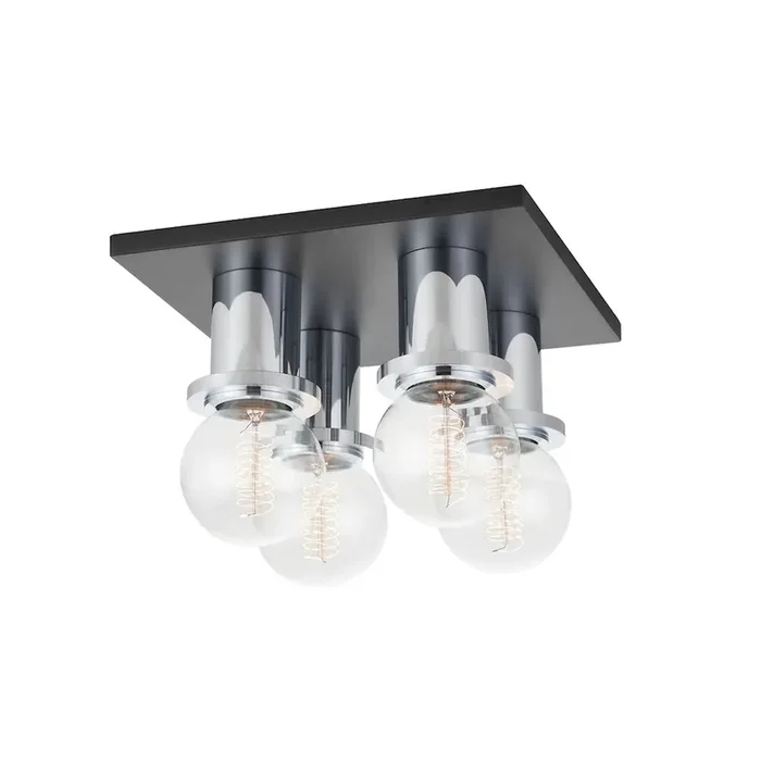 Brandi Flush Mount In Polished Chrome/Soft Black Color