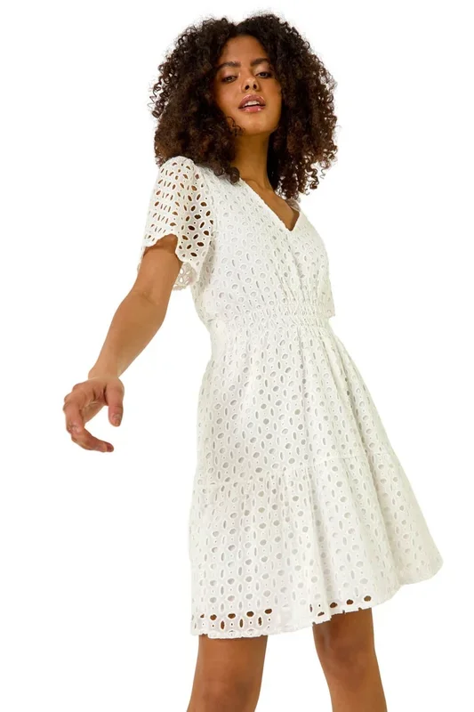 Broderie Anglaise Tiered Dress