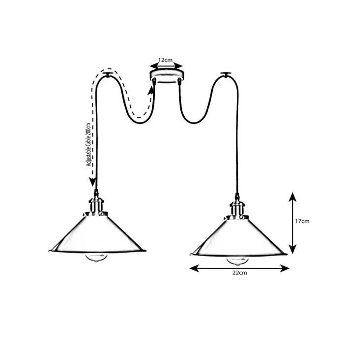 Brushed Copper Retro Industrial 2 Way Cone Shade Pendant light-2223
