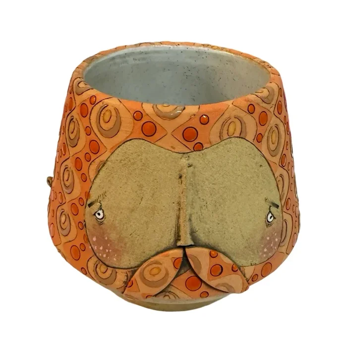 Bubble Orange Beard Ceramic Planter