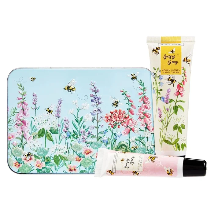 Busy Bees Vegan Honey Hand & Lip Tin Set