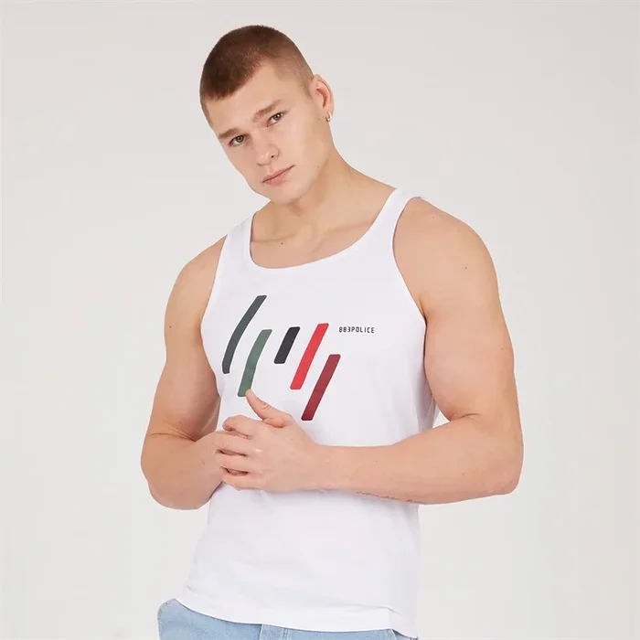 Buy 883 Police Mens Pytchley Vest White