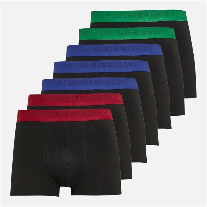 Buy Ben Sherman Mens Colby Seven Pack Trunks Black Pack B