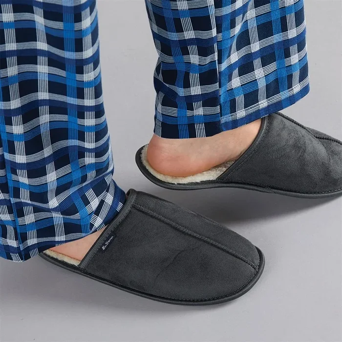 Buy Ben Sherman Mens Country Club Mule Slippers Grey