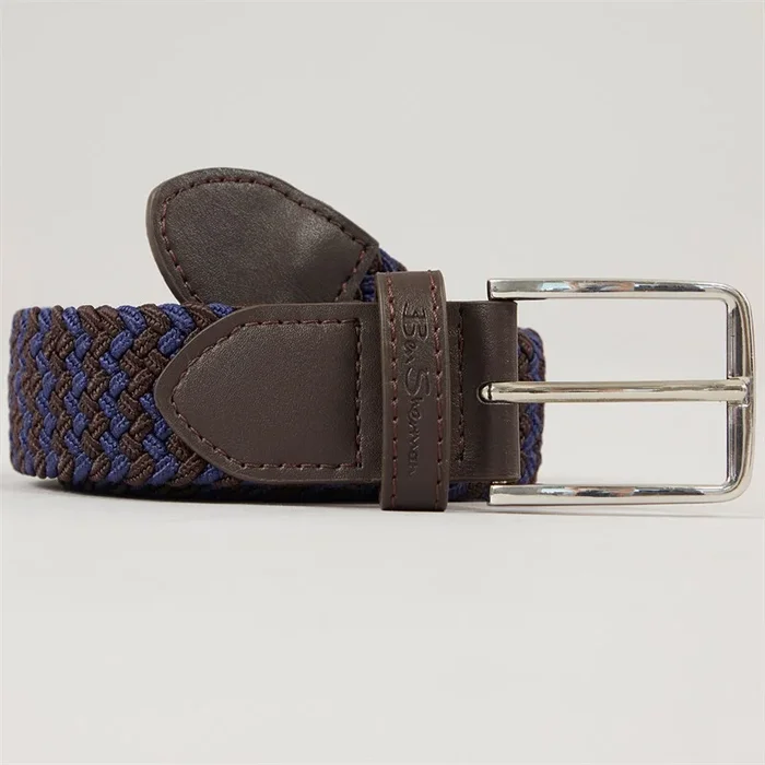 Buy Ben Sherman Mens Woven Belt Blue Multi