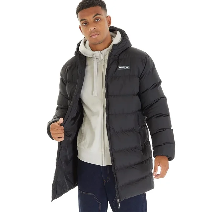 Buy Bench Mens Armann Long Hooded Padded Jacket Black