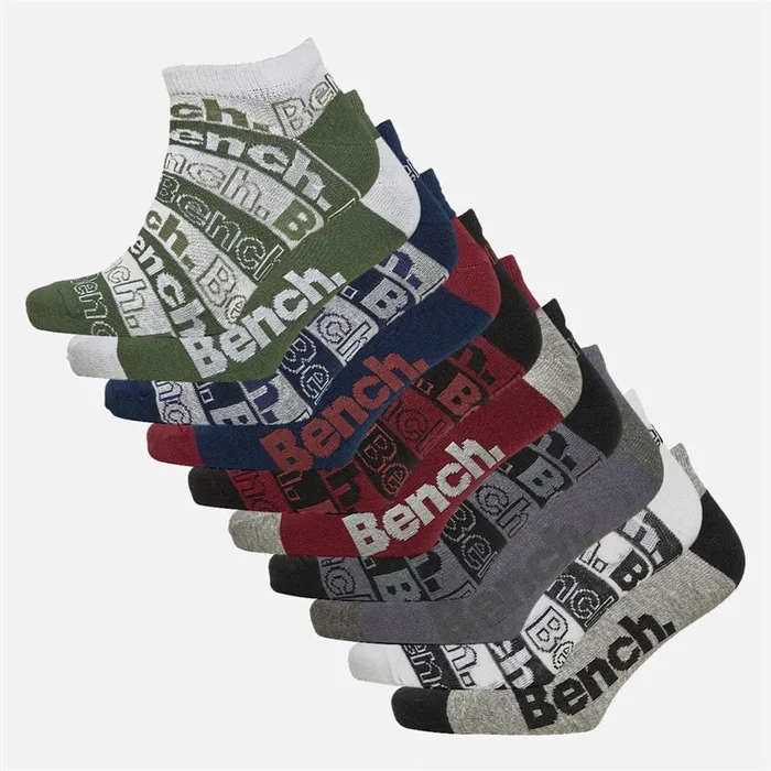Buy Bench Mens Dant Ten Pack Trainer Socks Assorted