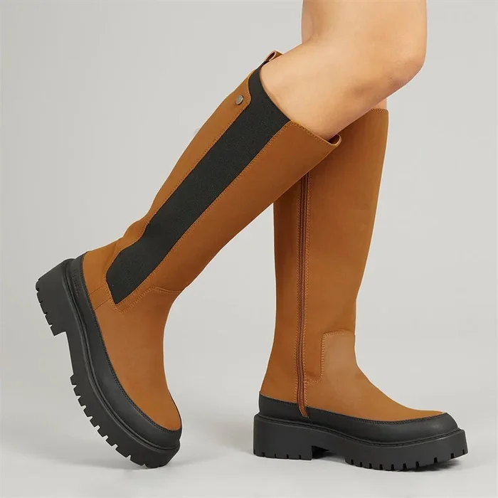 Buy Bench Womens Beechigh Tall Chelsea Boots Tan