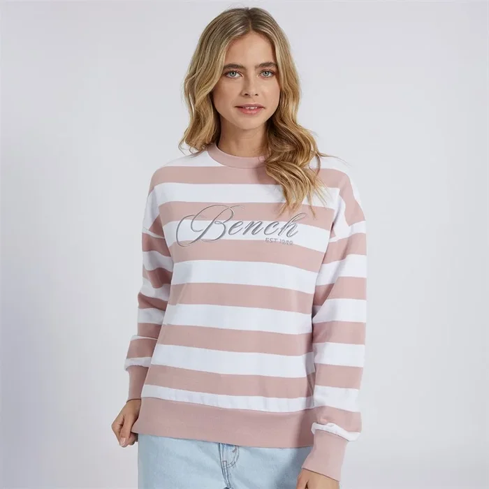 Buy Bench Womens Hannelli Sweatshirt Light Dusky Pink/White