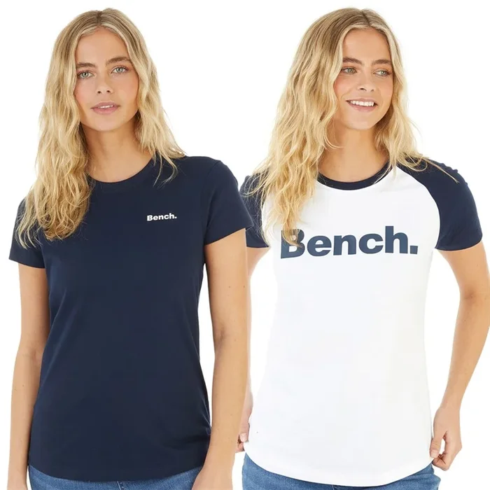 Buy Bench Womens Nerissa Two Pack T-Shirts White/Navy