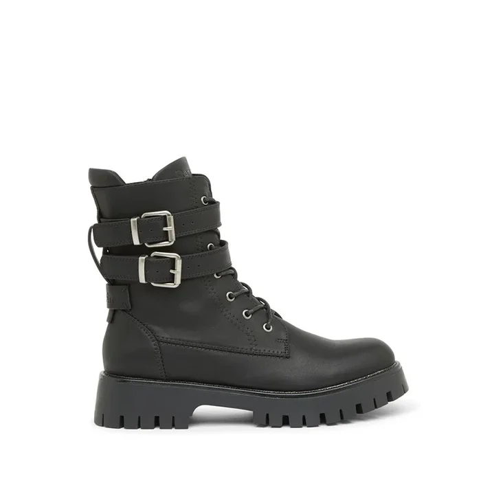 Buy Bench Womens Tatton Buckled Biker Boots Black