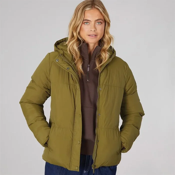 Buy Bench Womens Willah Short Puffer Jacket Dark Olive