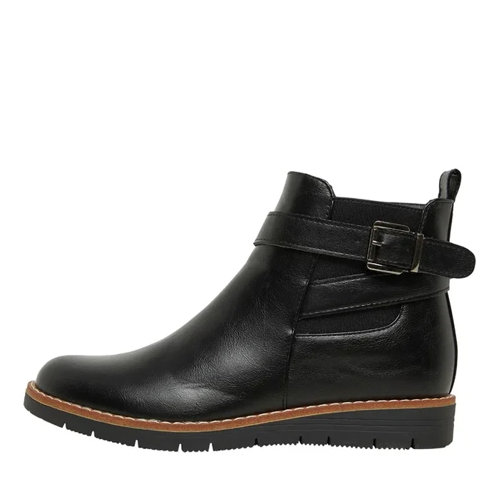 Buy Board Angels Womens Chestnut Buckle Ankle Boots Black PU