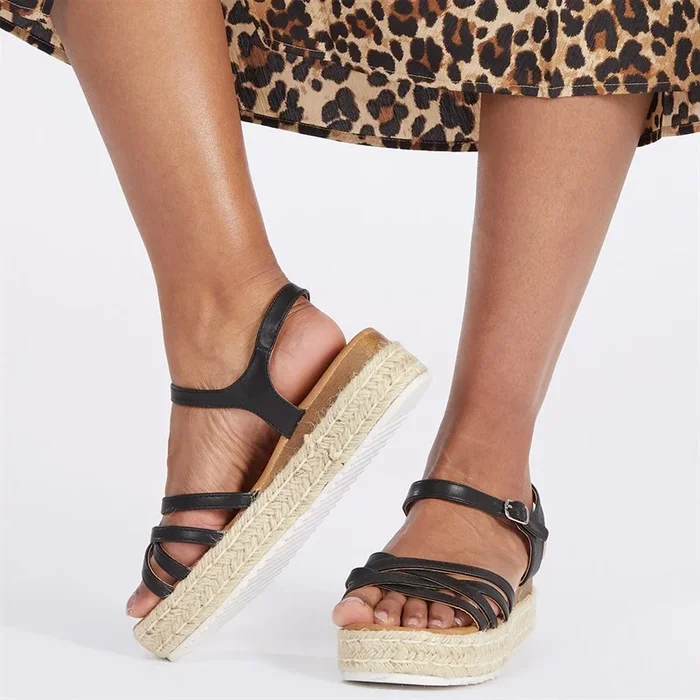 Buy Board Angels Womens Chloe Platform Ankle Strap Sandals Black
