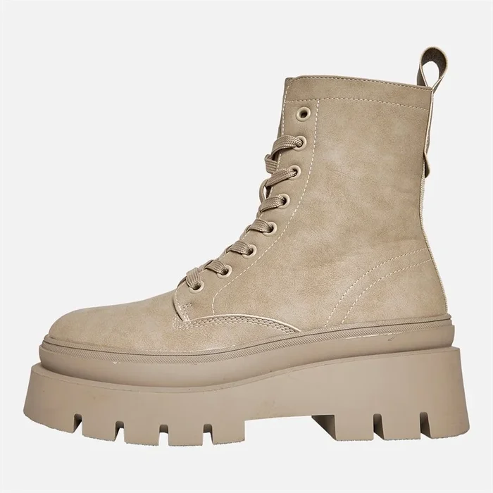 Buy Board Angels Womens Rum Chunky Lace Up Boots Grey PU