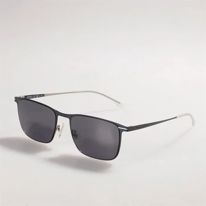 Buy BOSS Mens Sunglasses Matte Blue Ruthenium