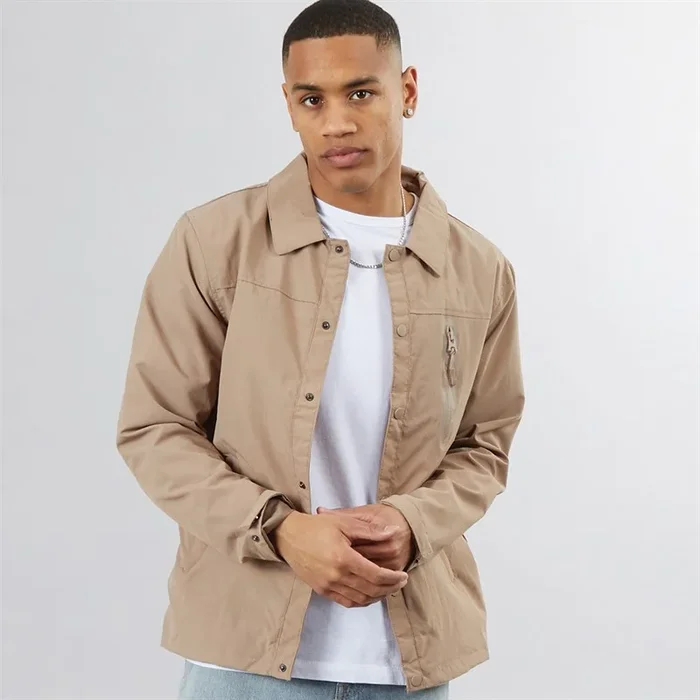 Buy Brave Soul Mens Corey Taslan Coach Jacket Stone