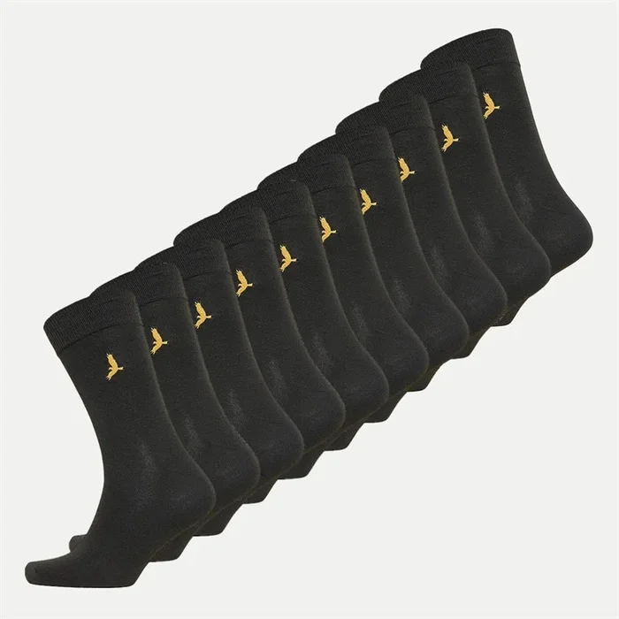 Buy Brave Soul Mens Emb Ten Pack Socks Black