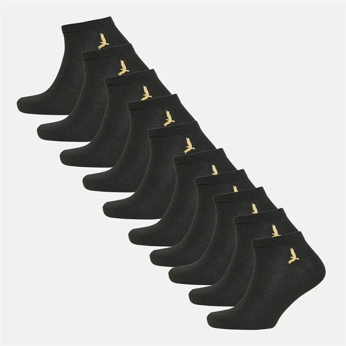 Buy Brave Soul Mens Mateo Ten Pack Trainer Socks Black