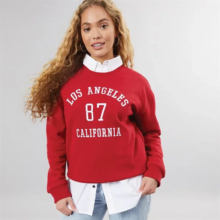 Buy Brave Soul Womens Dickie Sweatshirt Red/White
