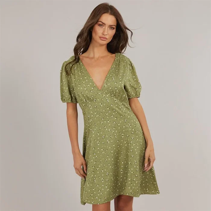 Buy Brave Soul Womens Mary Mini Dress Khaki Floral