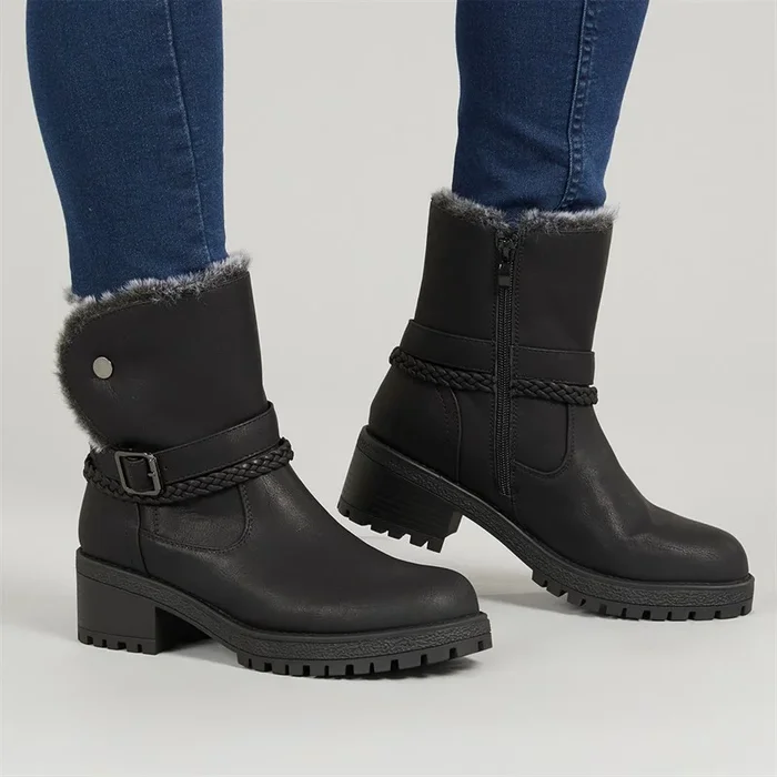 Buy Brave Soul Womens Nora V2 Buckle Boots Black