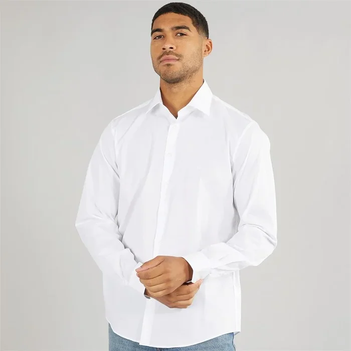 Buy Calvin Klein Mens Poplin Stretch Regular Fit Long Sleeve Shirt Bright White