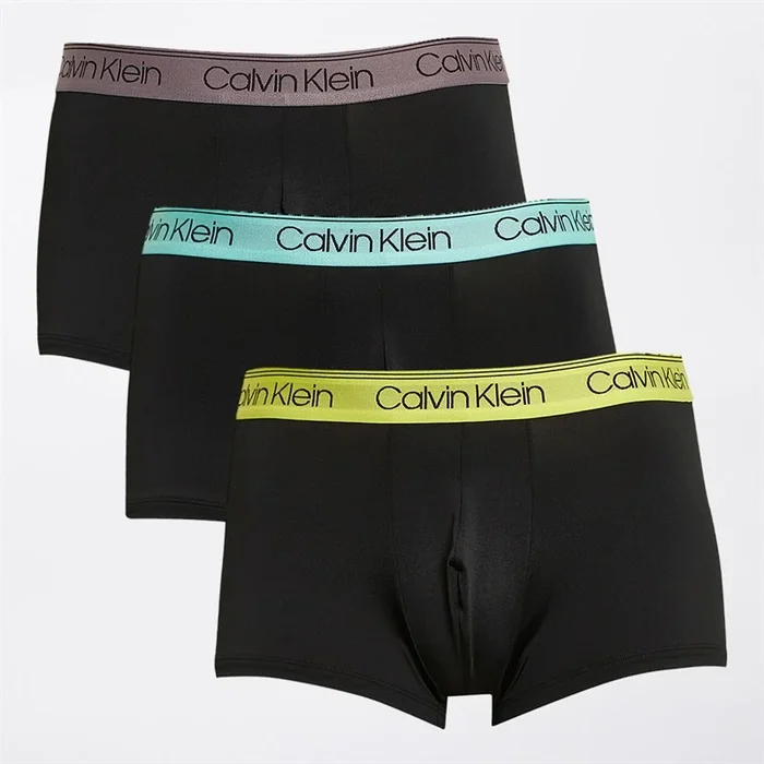 Buy Calvin Klein Mens Three Pack Low Rise Trunks Beau Bl/F Mauve/Saharah SN WBS