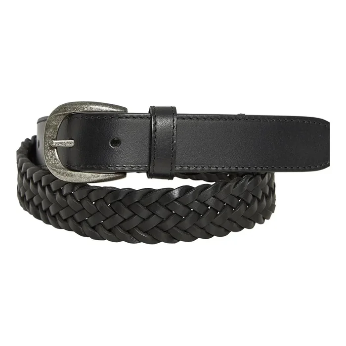 Buy Crew Clothing Mens Stern Leather Weaved Belt Black