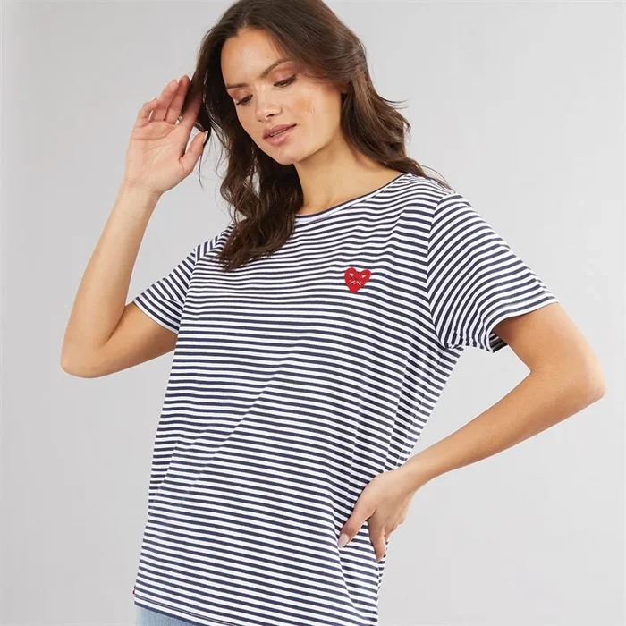 Buy Crew Clothing Womens Flock Heart T-Shirt Navy/White