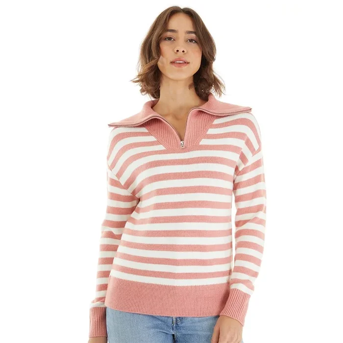 Buy Crew Clothing Womens Half Zip Jumper Rosette/ White