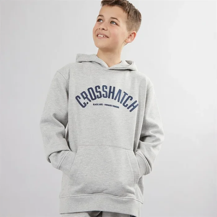 Buy Crosshatch Boys Mayport Hoodie Grey Marl