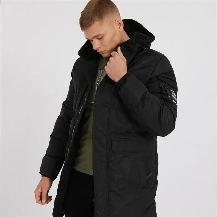 Buy Crosshatch Mens Milwaka Long Jacket Black
