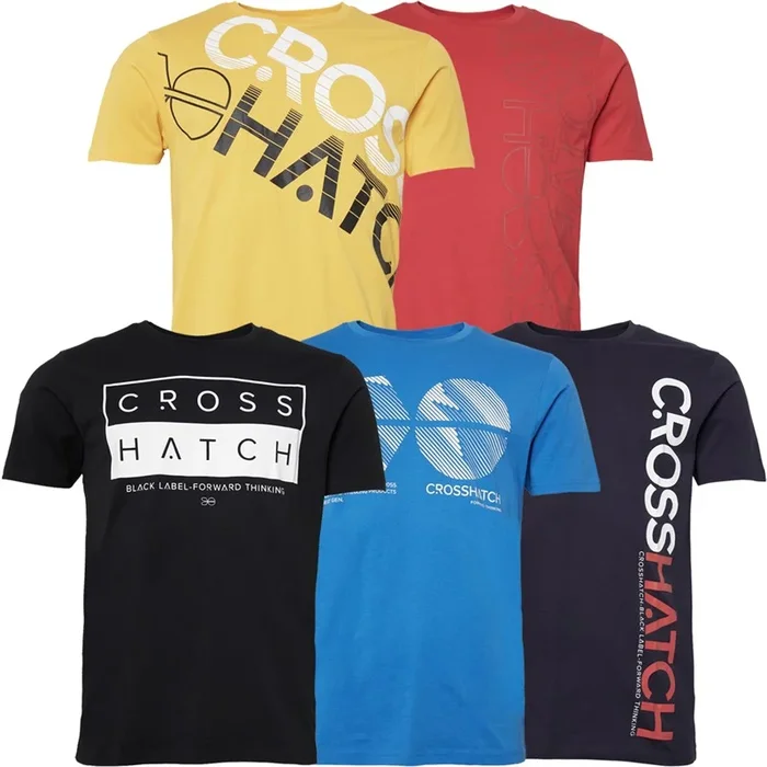 Buy Crosshatch Mens Nero Five Pack T-Shirts Assorted